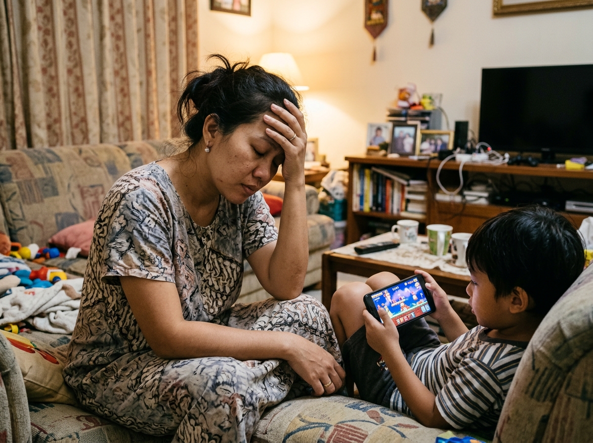 Ibu pusing anak kecanduan main hp